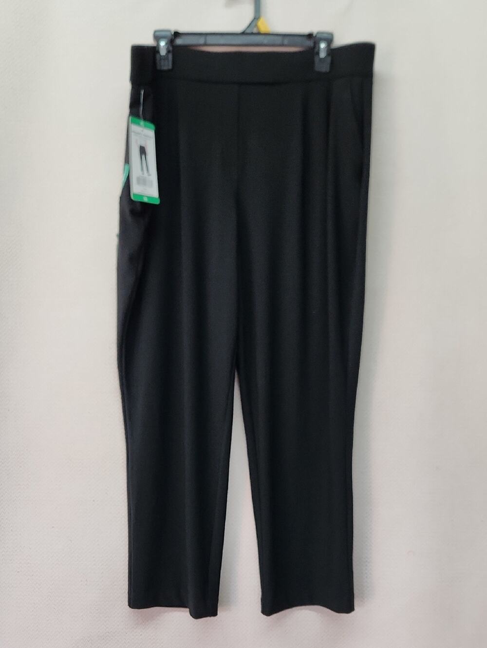 Hilary Radley Black Straight-Leg Pull-On Pants
